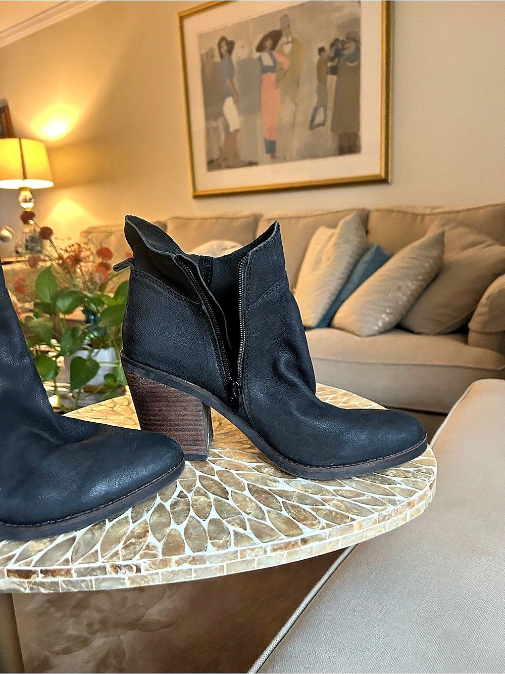 Lucky Brand Pavel Bootie Black Heeled Ankle Booties